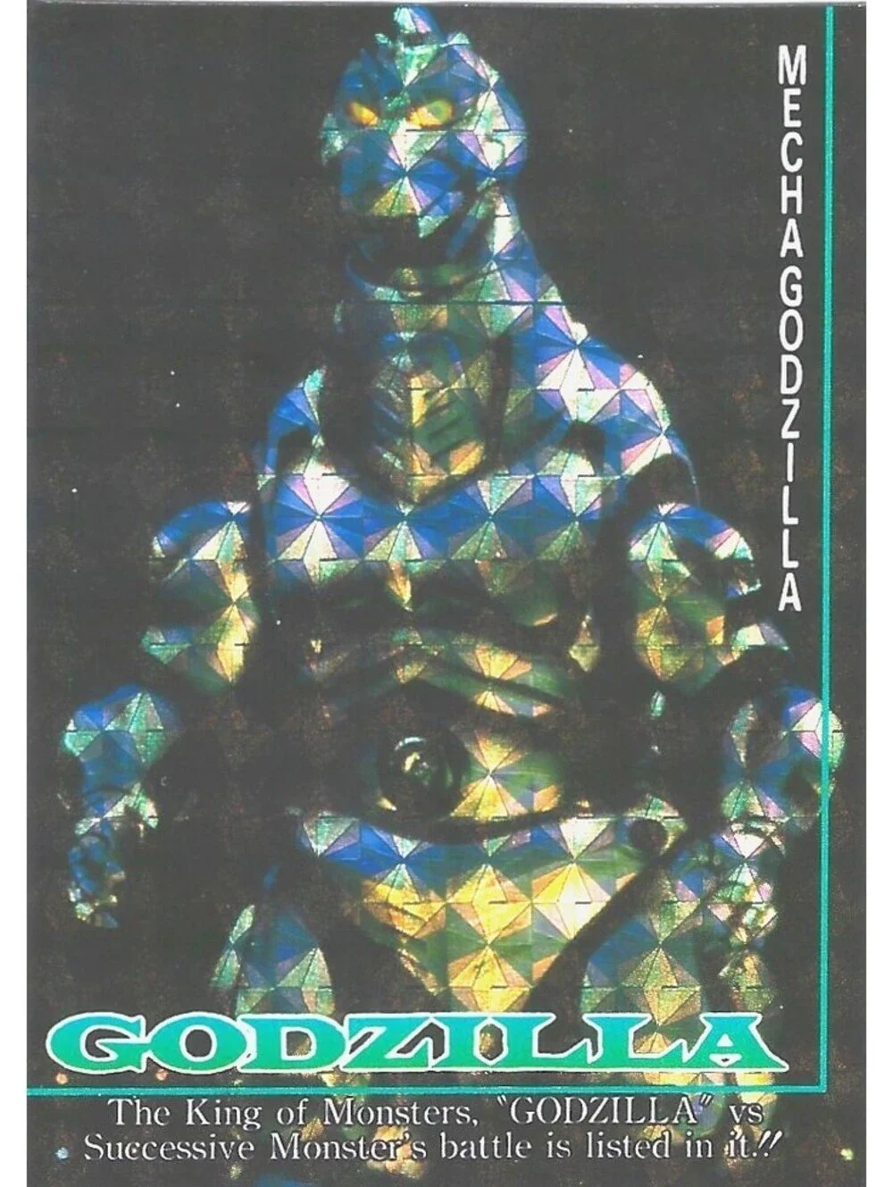 1995 Amada Godzilla prism card #70 Heisei MECHA GODZILLA NM & 7 Stickers NM